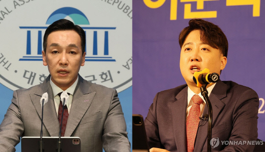 김민수(왼쪽) 국민의힘 대변인과 이준석 전 대표. 연합뉴스